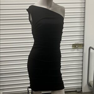 SHEIN Chic Black One-Shoulder Dress